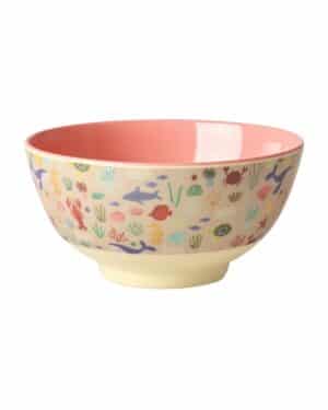 RICE Mittelgroße Kinderschüssel Koralle Ocean Print